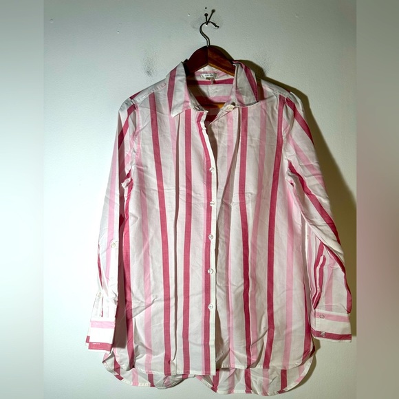 Tyler Boe Pink and White Striped Button-Up Shirt - Picture 2 of 5